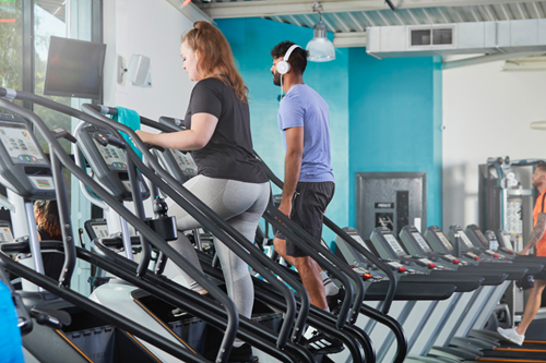 PureGym member stepper machine