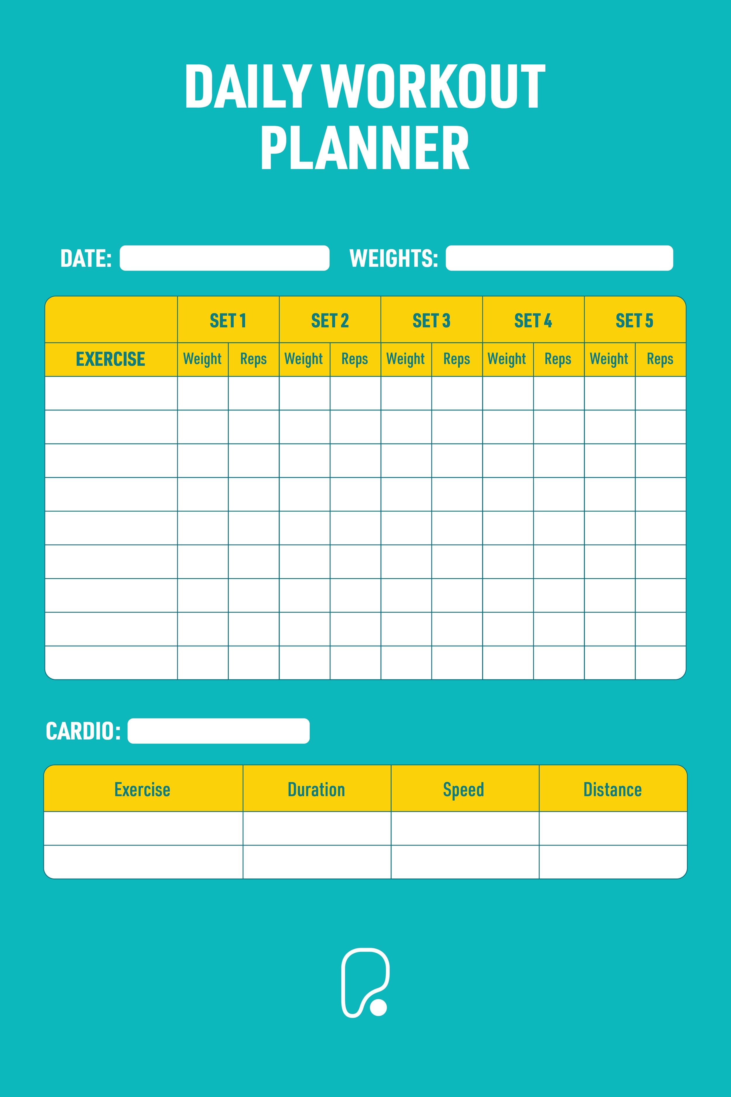 work out charts template