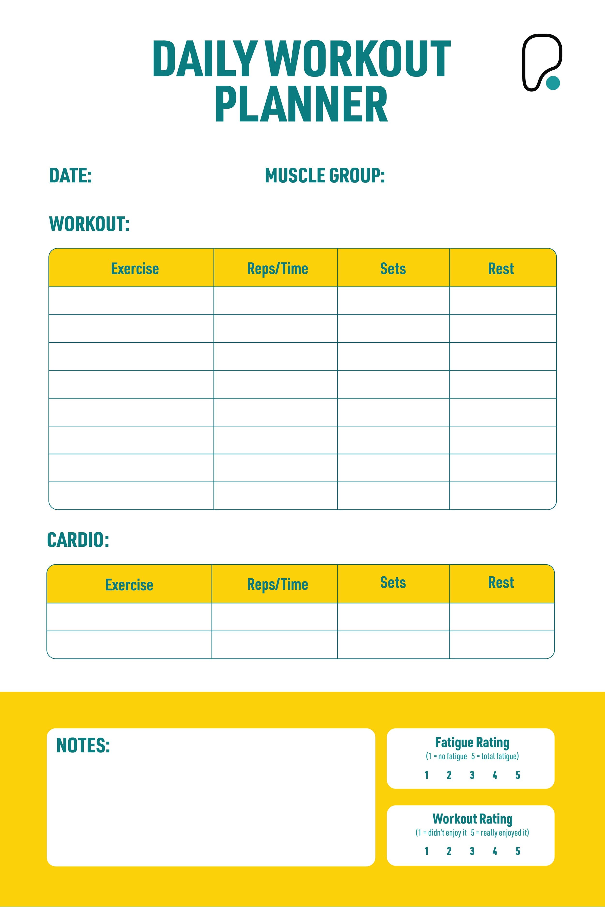 excel workout templates
